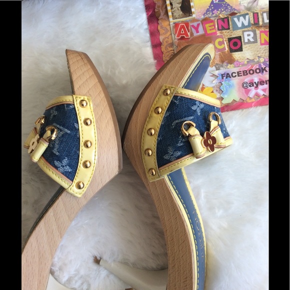Authentic Louis Vuitton Denim mono Sandals - Picture 4 of 8