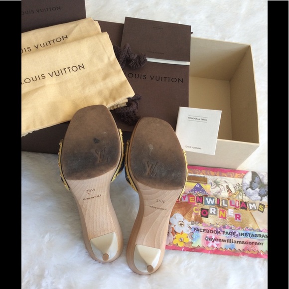 Authentic Louis Vuitton Denim mono Sandals - Picture 6 of 8