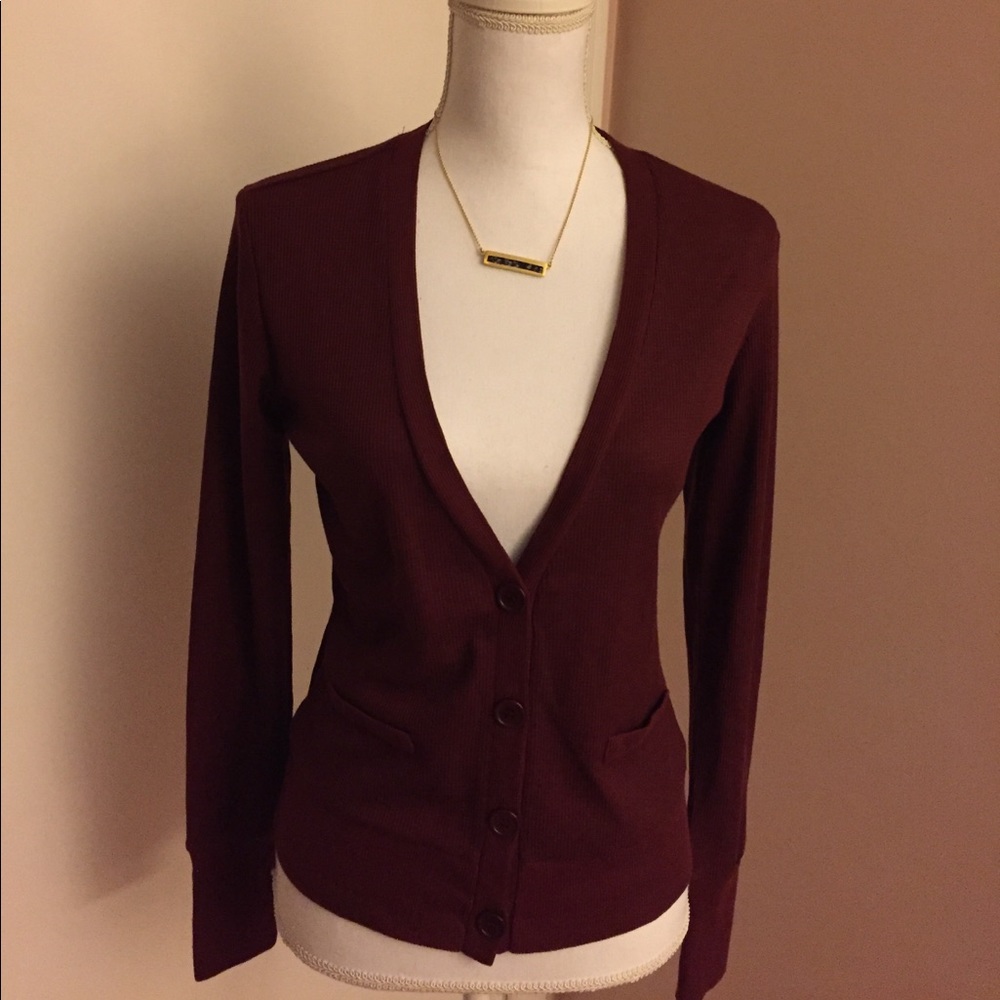 Burgundy Cardigan