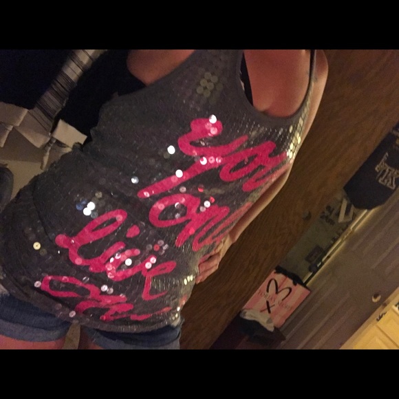 PINK yolo sequin tank - Picture 2 of 8