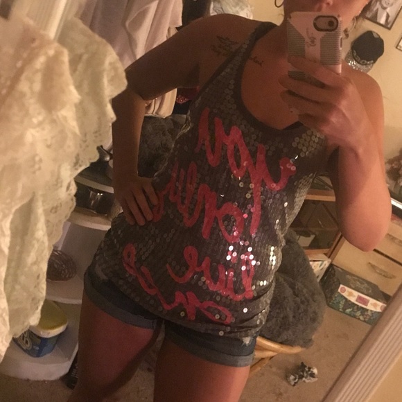 PINK yolo sequin tank - Picture 3 of 8