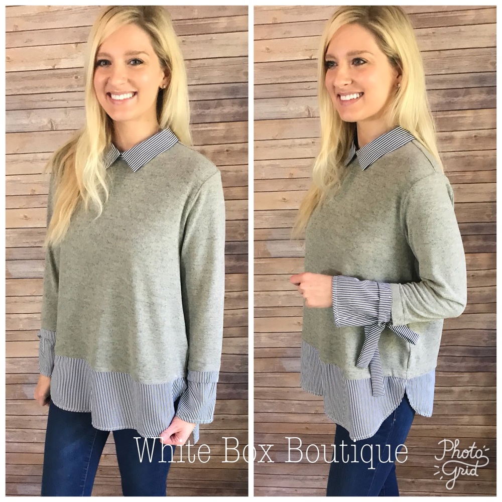 Tie Sleeved Collar Tunic