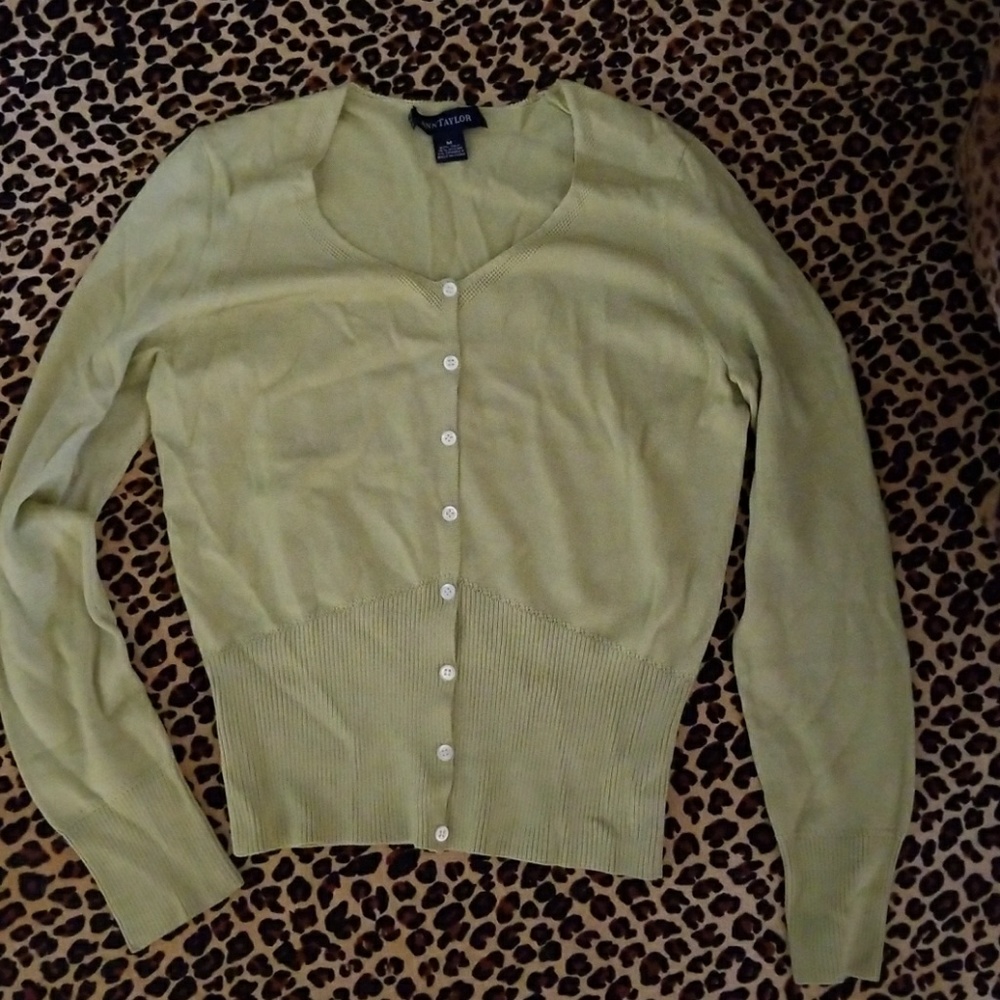 Ann Taylor Silk Peridot Cardigan nwot