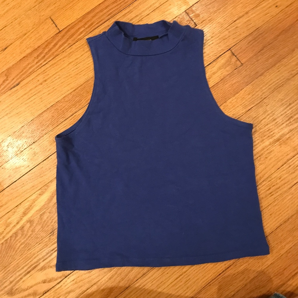 Blue halter crop top