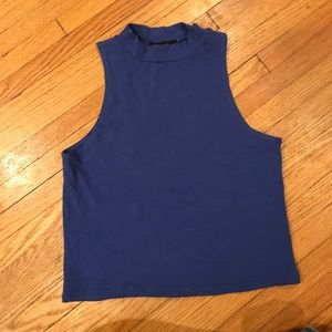 Blue halter crop top