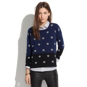 Madewell color-block dotted crewneck sweater