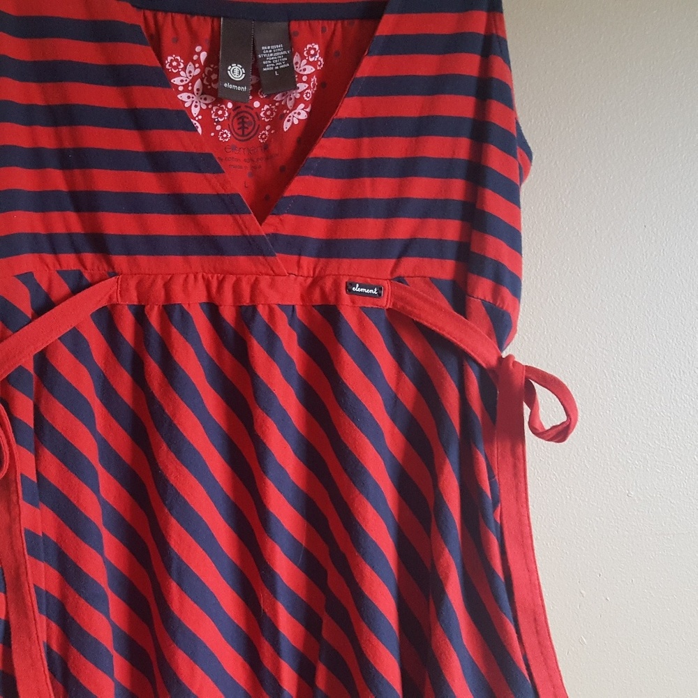ELEMENT • A-LINE STRIPED DRESS • RIBBON DETAIL - Picture 6 of 6