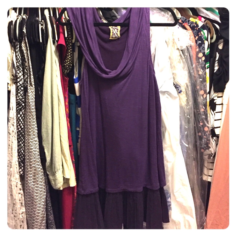 Purple Free People drop waist dress