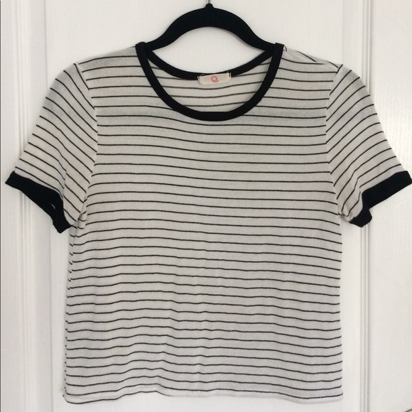 white ringer tee with black stripes - Picture 1 of 2