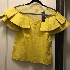 Gracia Yellow Ruffle Top