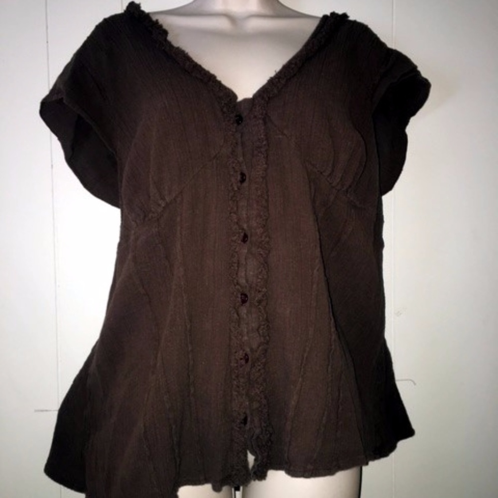 Torrid SZ 3 Brown Gauze Empire Waist Babydoll