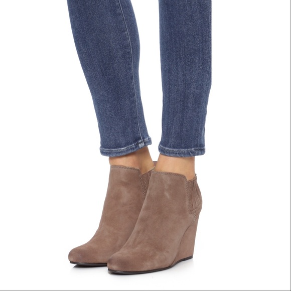 Anthropologie Shoes - Dolce Vita Gwynn Suede Taupe Leather Bootie Boots