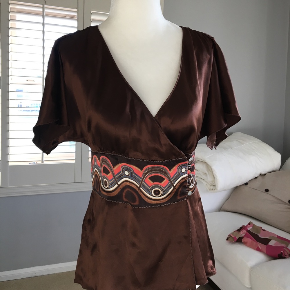 Silk Brown Top