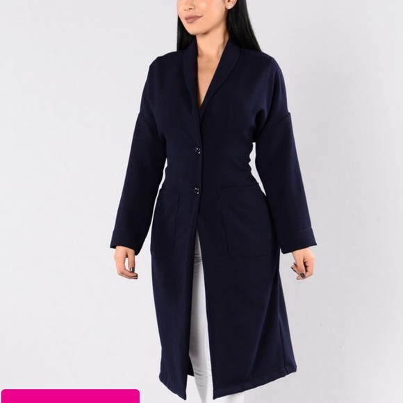 📍SOLD 📍long navy blue blazer- size xs - Picture 1 of 4