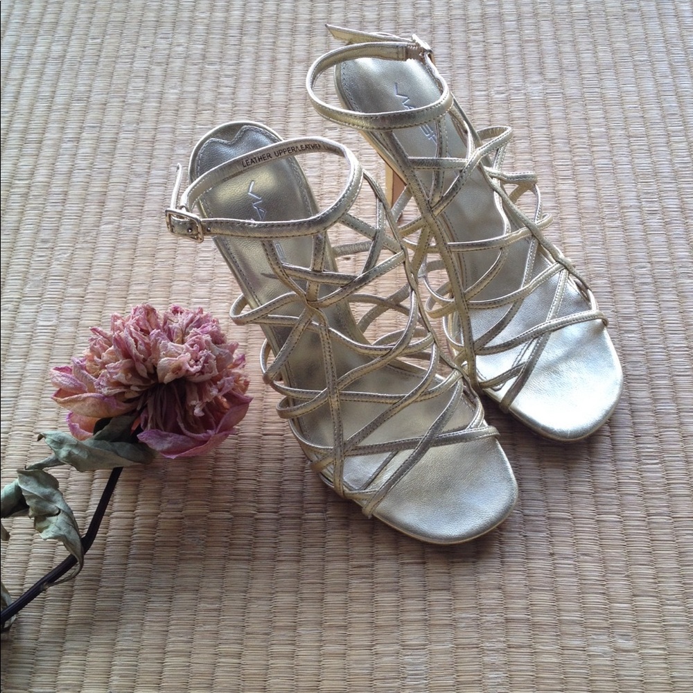 Via Spiga Liv Gild Caged Sandals Heels