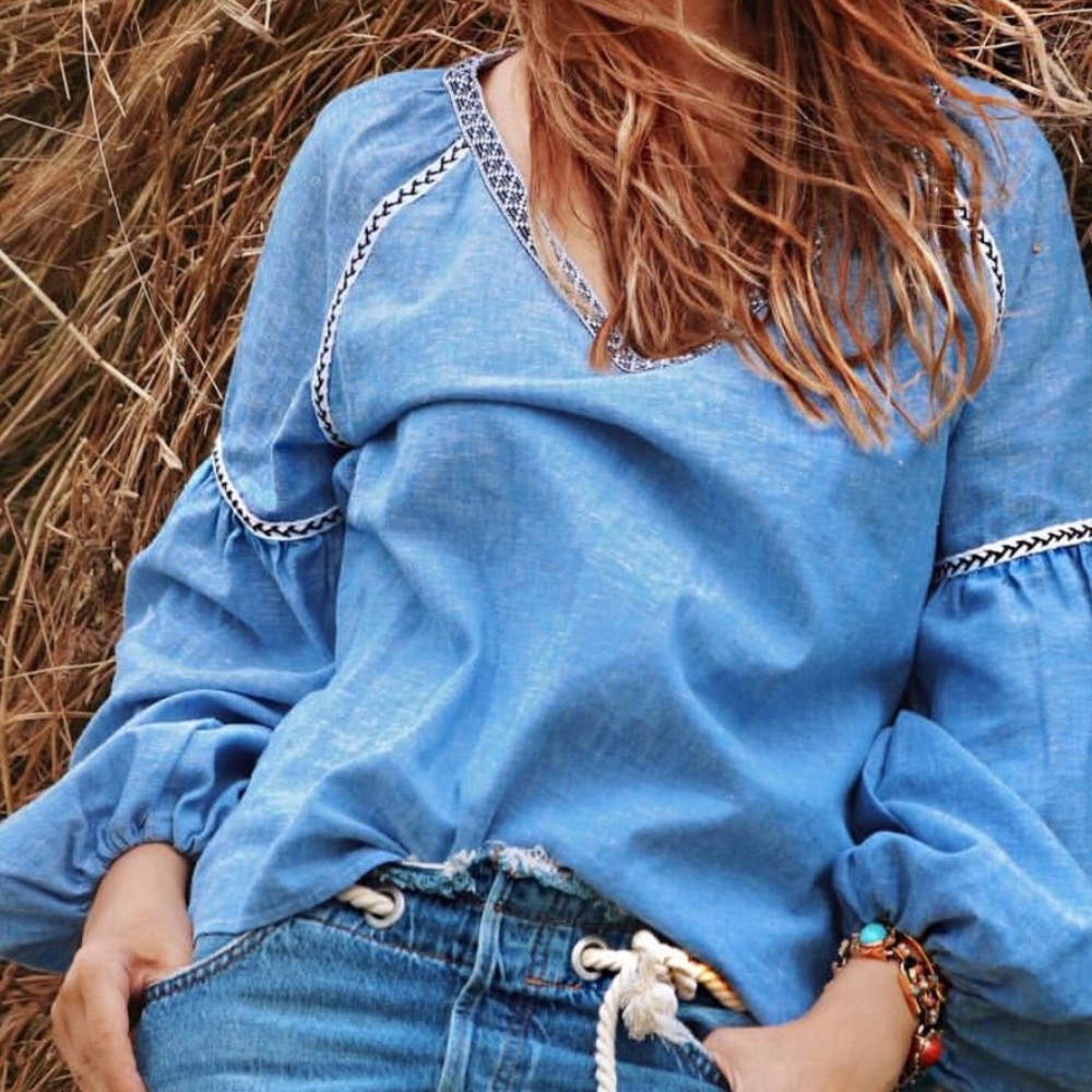 Zara embroidered top