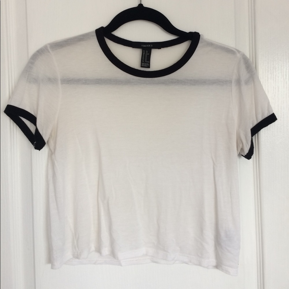 black and white ringer tee