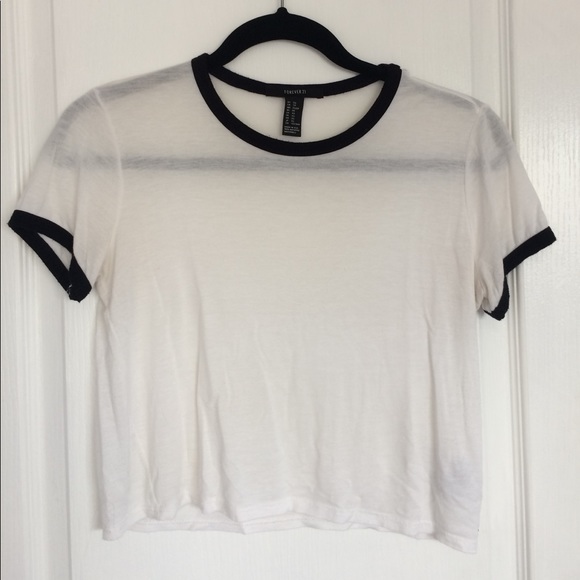 black and white ringer tee - Picture 1 of 2