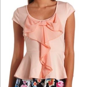 Charlotte Russe blush pink peplum blouse Charlotte Russe blush pink peplum blouse