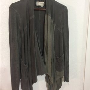 Saturday Sunday olive green draped light coat