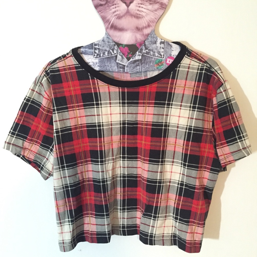 Red plaid top ( crop top)