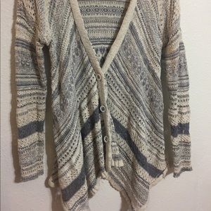 Free people white crocheted sweater