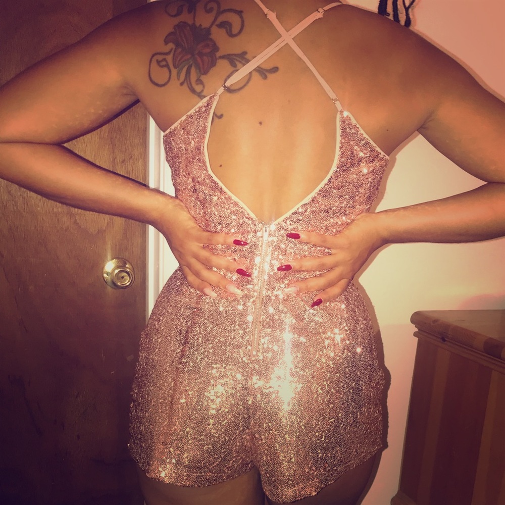 A Rose Gold Sequence Romper