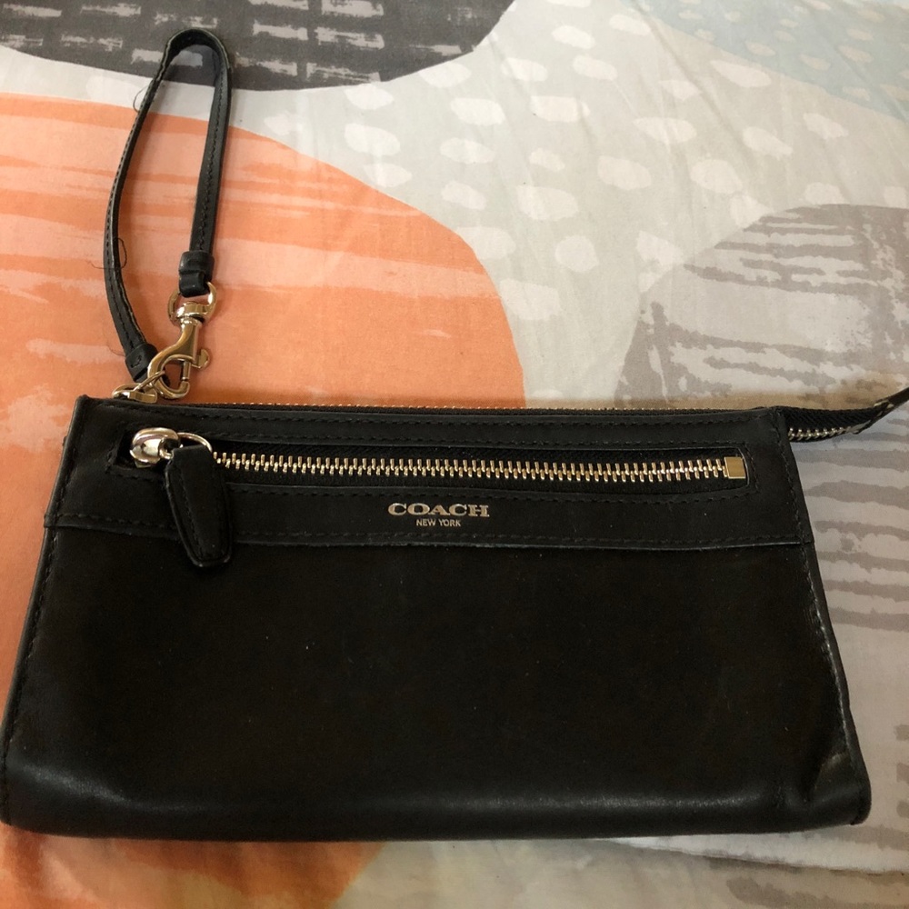 Coach Leather Wallet with wrist strap