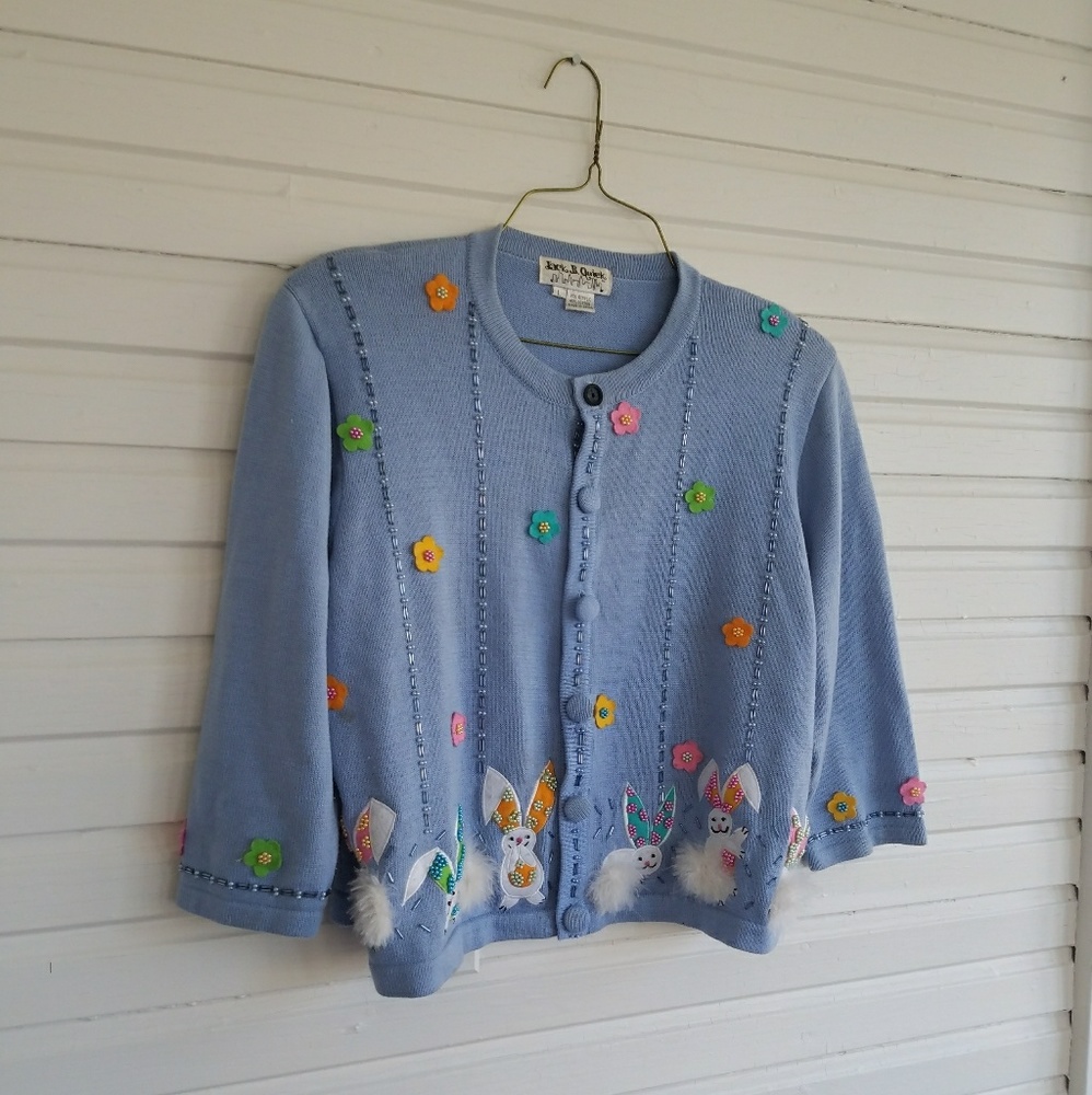 Vintage Tacky Easter Cardigan