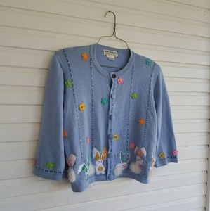 Vintage Tacky Easter Cardigan