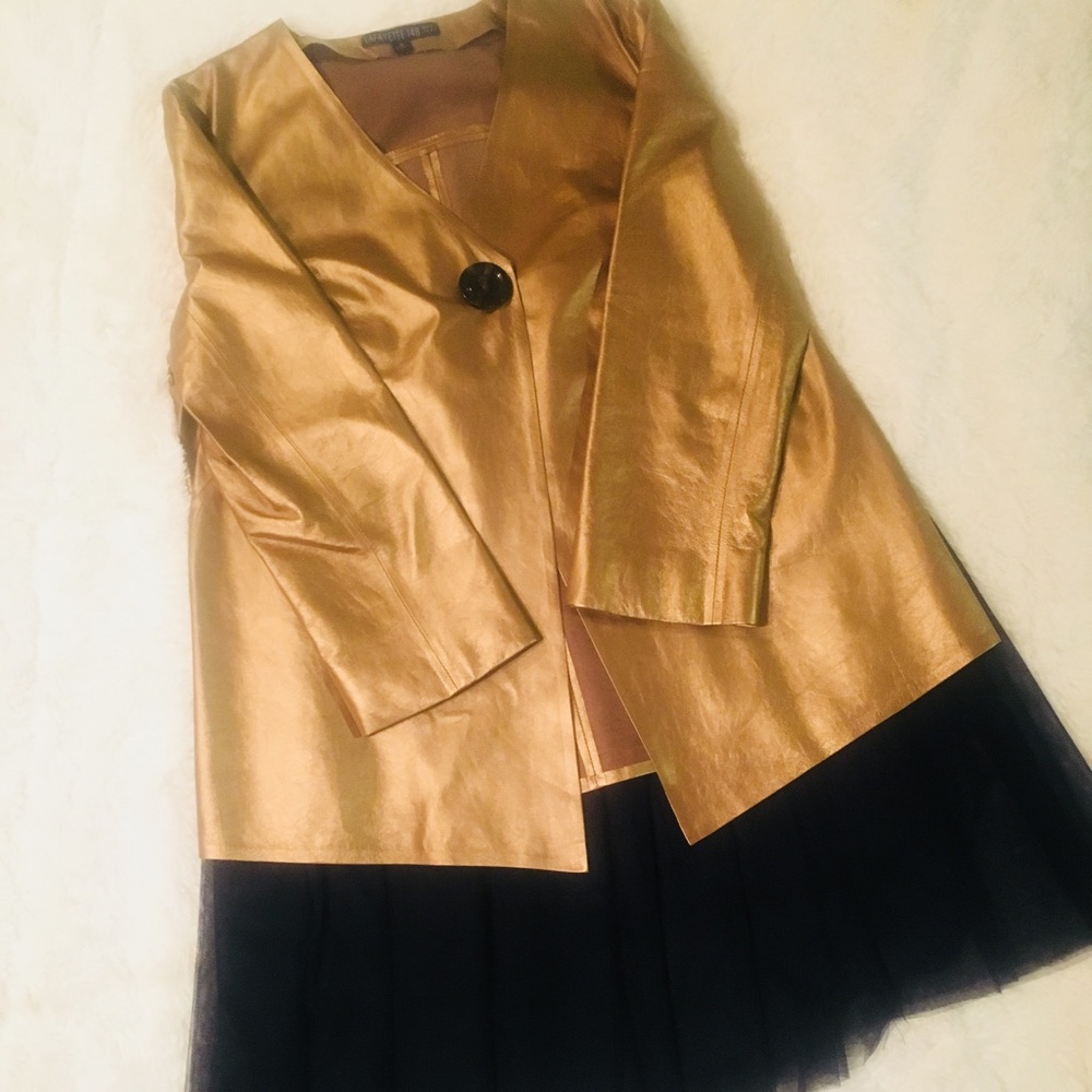 Lafayette 148 New York leather topper/jacket - Picture 2 of 8