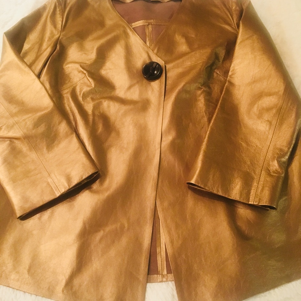 Lafayette 148 New York leather topper/jacket - Picture 4 of 8