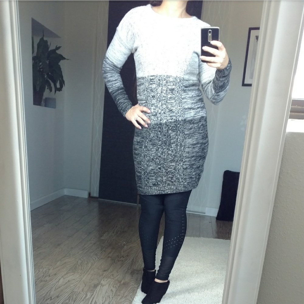 ❄ WINTER SALE ❄ NWOT Tricolor Gray Sweater Dress