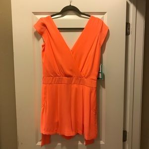 Gianni Bini Bright Coral Romper Gianni Bini Bright Coral Romper