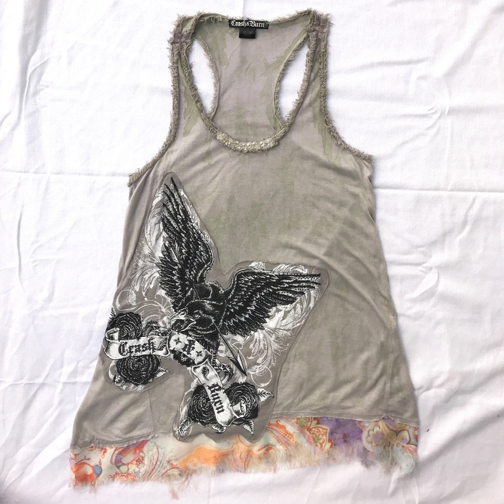 Crash & Burn Raven Racerback Flowy Tank