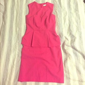 Calvin Klein Hot Pink Peplum Dress