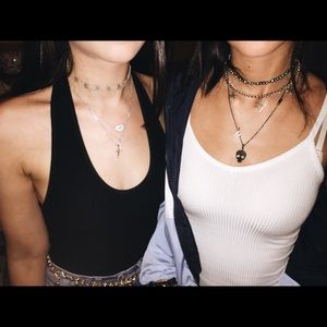 topshop black backless halter top