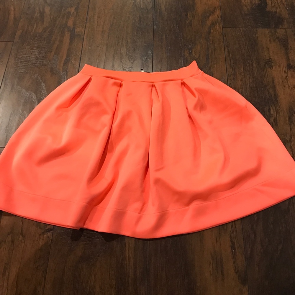 orange zip up skirt