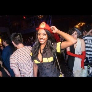 Sexy Firemen Costume With Red Fire Hat