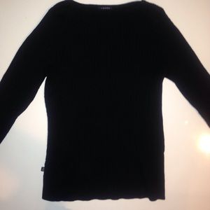 Vintage Chaps Ralph Lauren Black Boatneck Sweater