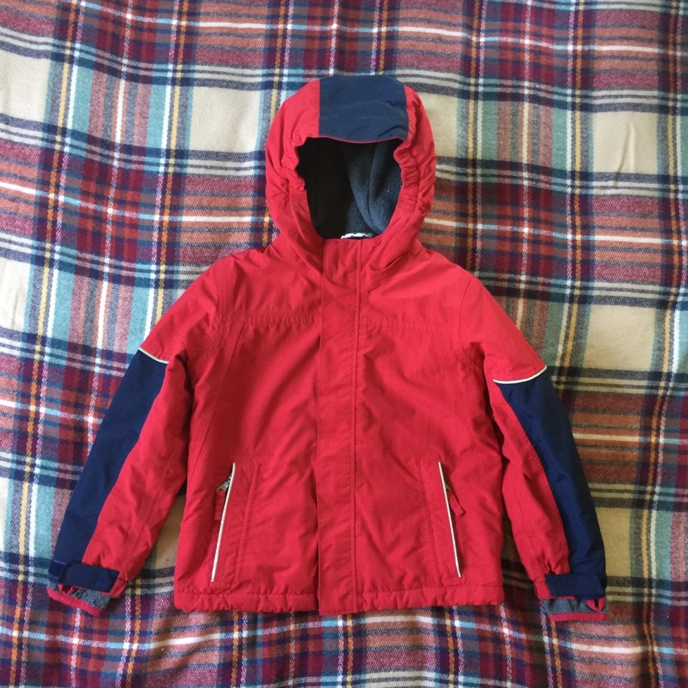 Lands End Squall Jacket Red and Navy Size 5/6