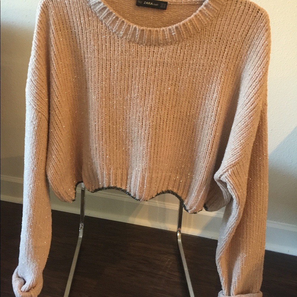 Zara pink shiny sweater