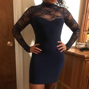Blue Long Sleeve Dress with lace , from Forever 21