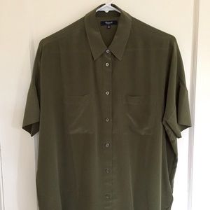 Madewell Boxy Silk Courier Shirt XS