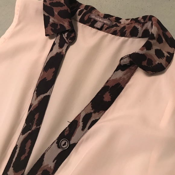 White/Cheetah print tank top - Picture 2 of 4