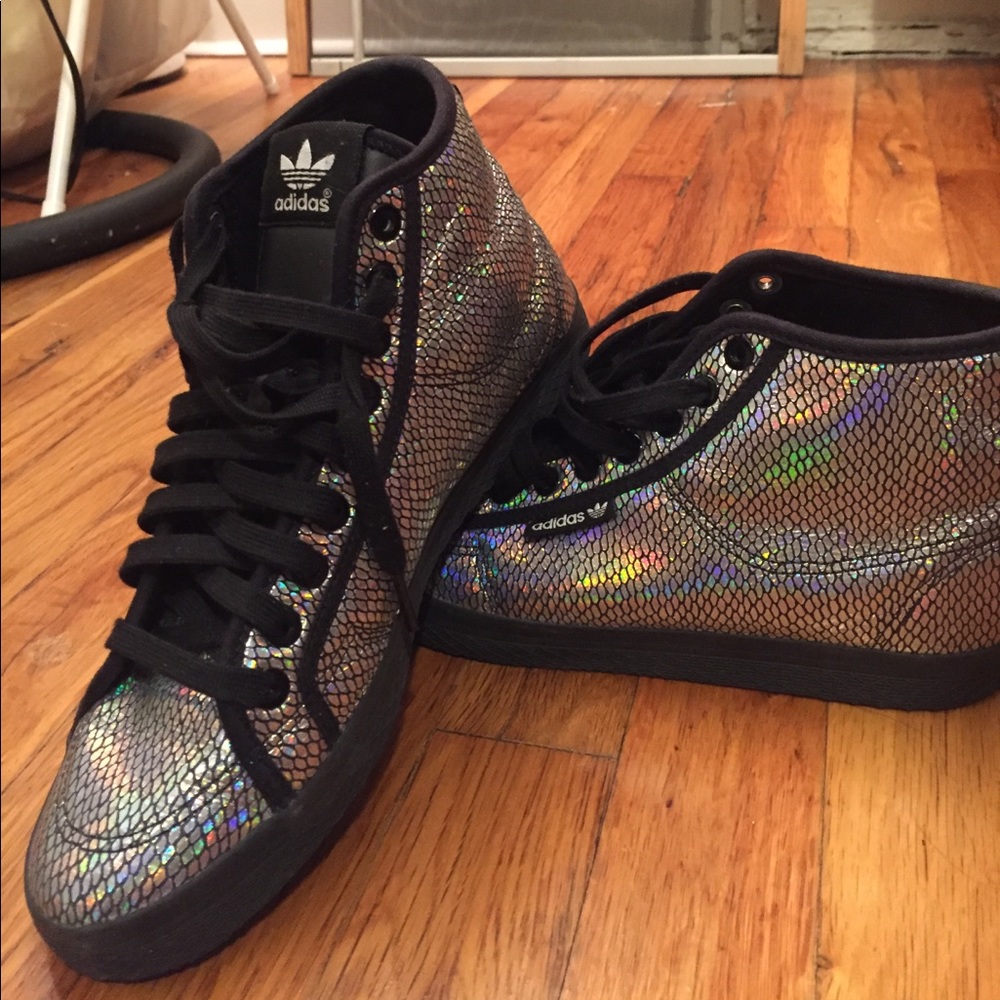 Adidas Originals Metallic Black Mid High Top