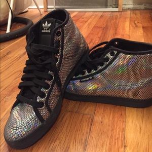 Adidas Originals Metallic Black Mid High Top