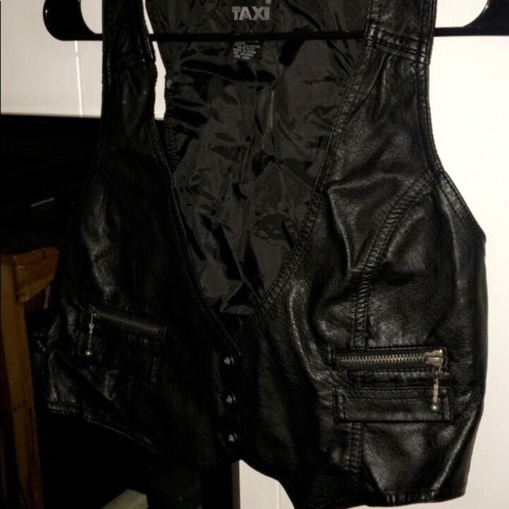 Faux Leather Crop Vest