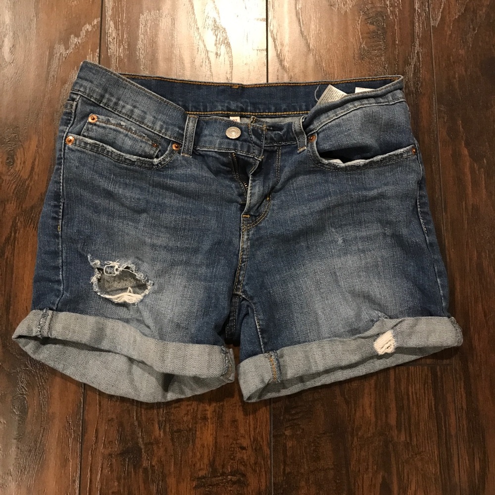 Levi’s ripped jean shorts