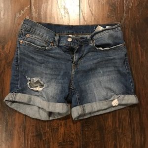 Levi’s ripped jean shorts